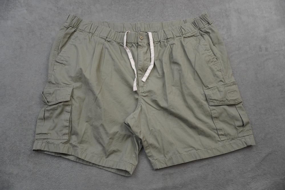 Tommy Bahama Shorts Mens 3XLT Beige Cargo Cotton Elastic Drawstring 8" Inseam